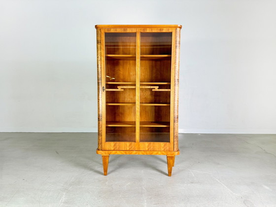 Image 1 of Biedermeier display cabinet Walnut Ca. 1820