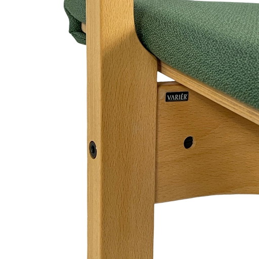 Peter Opsvik - Varier - Actulum - Ergonomically Shaped Rocking Chair - Green Upholstery And Wooden Frame