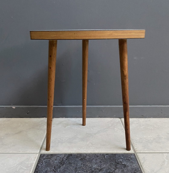 Image 1 of Grey Formica Triangle Side Table 1960S