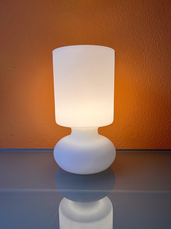 Image 1 of Rare Ikea Lykta Table Lamp Lamp 90s Frosted White Matte White