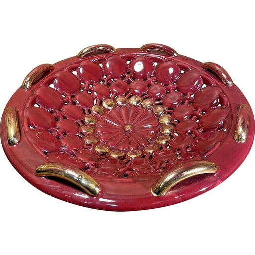 Vintage earthenware center bowl, 1950-1960