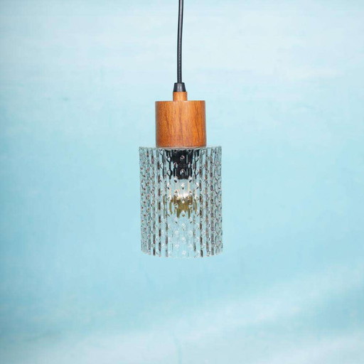 Vintage glass pendant lamp, minimalist glass pendant Sweden