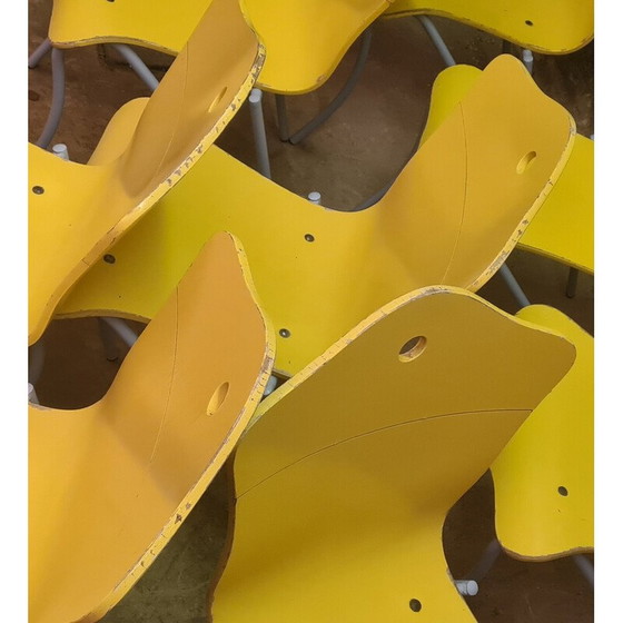 Image 1 of Set of 8 vintage Cergy chairs in golden yellow by Kristian Gavoille for Cartier, 1996