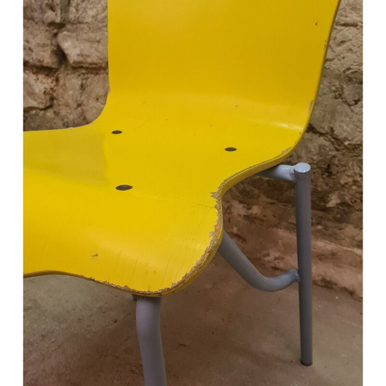Image 1 of Set of 8 vintage Cergy chairs in golden yellow by Kristian Gavoille for Cartier, 1996