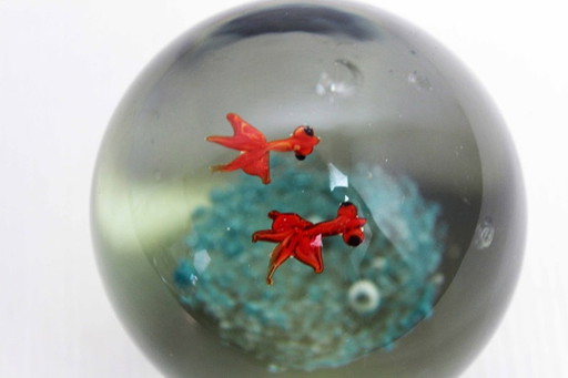 Nice glass sulphide squids paperweight