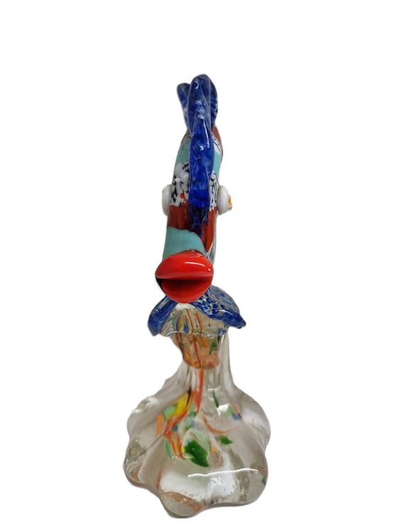 Image 1 of Murano style glass fish on pedestal 2nd half 20th century