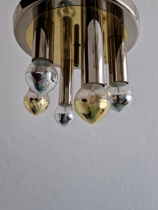 Vintage Deknudt Lamp - Brass Chrome Luxe Design Space Age