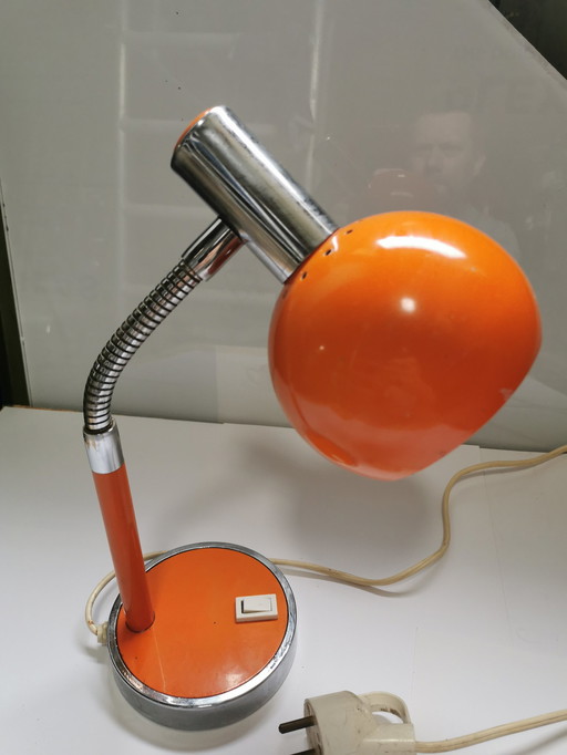 Eyeball orange bendable table or desk Lamp