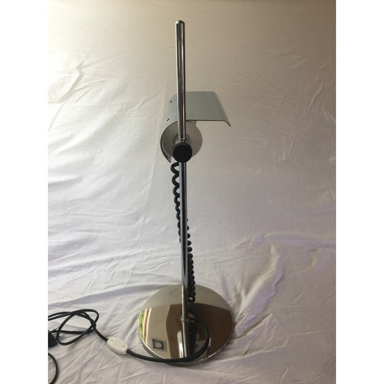 Image 1 of Vintage chrome desk lamp with flange on stem, German 1980