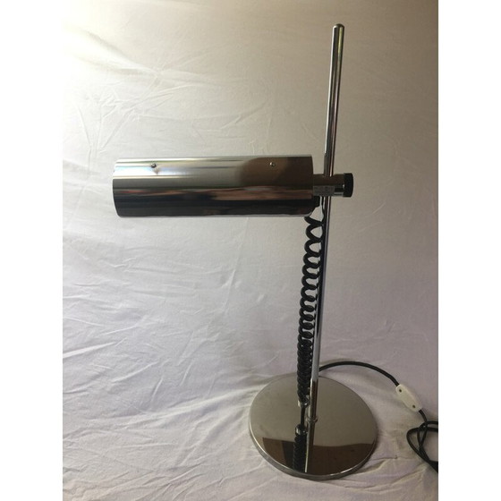Image 1 of Vintage chrome desk lamp with flange on stem, German 1980