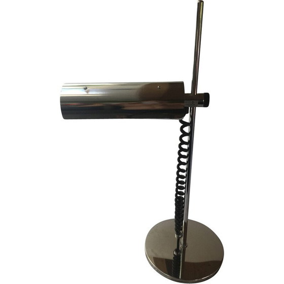 Image 1 of Vintage chrome desk lamp with flange on stem, German 1980
