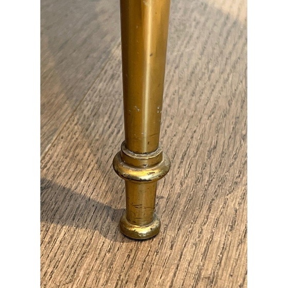 Image 1 of Mesa de centro vintage de latón con tapa de mármol, 1940