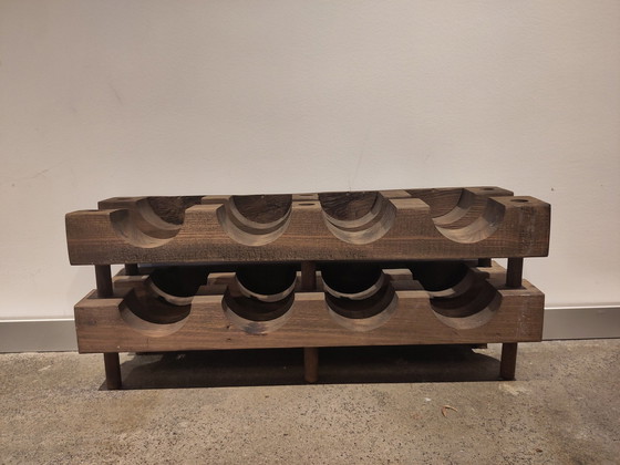 Image 1 of Wooden Wine Rack Brutalist