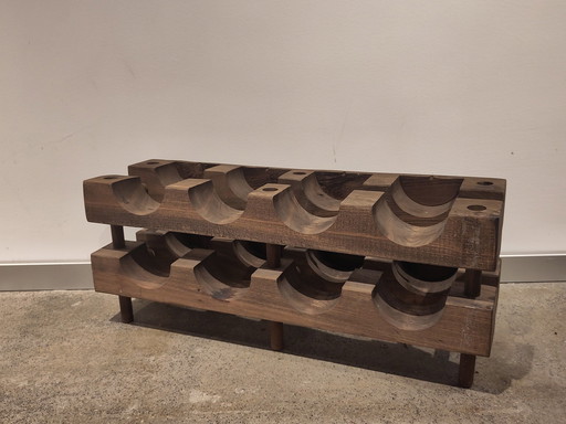 Wooden Wine Rack Brutalist