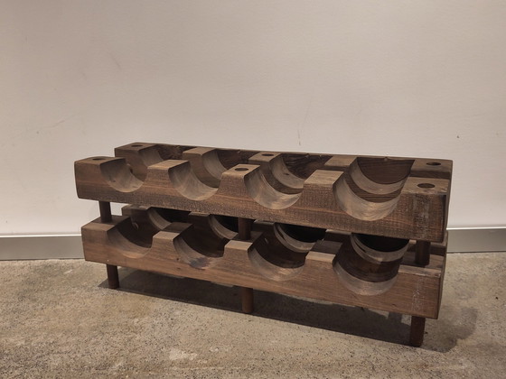 Image 1 of Wooden Wine Rack Brutalist