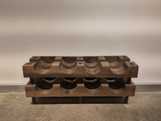 Image 1 of Wooden Wine Rack Brutalist