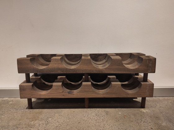 Image 1 of Wooden Wine Rack Brutalist