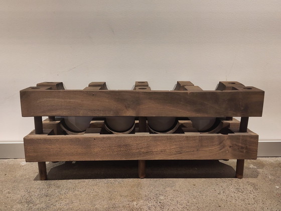 Image 1 of Wooden Wine Rack Brutalist