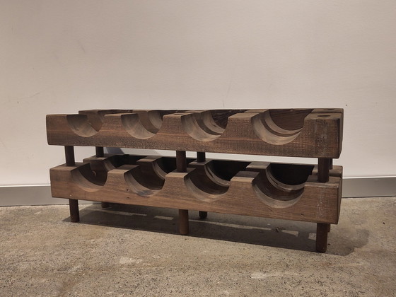 Image 1 of Wooden Wine Rack Brutalist