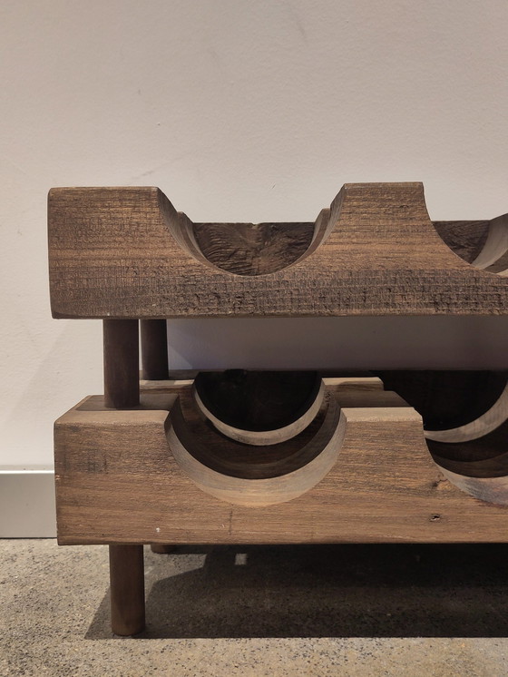 Image 1 of Wooden Wine Rack Brutalist