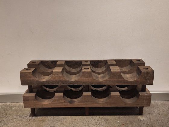 Image 1 of Wooden Wine Rack Brutalist