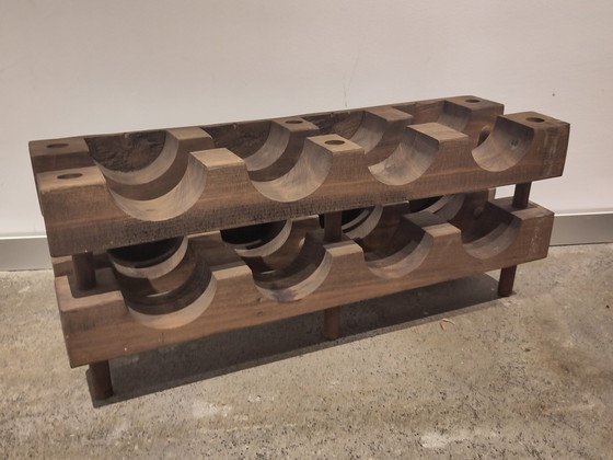 Image 1 of Wooden Wine Rack Brutalist