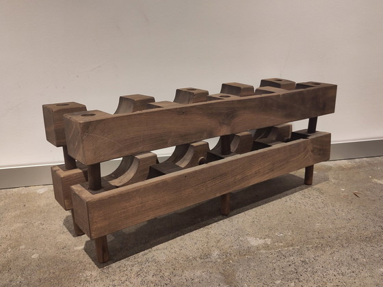 Image 1 of Wooden Wine Rack Brutalist