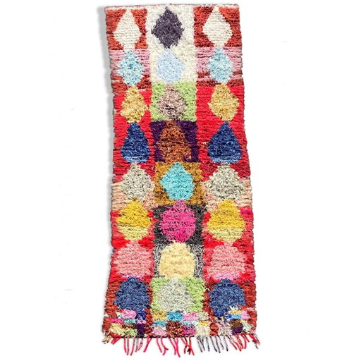 Traditional Moroccan Boucherouite Cotton Rug