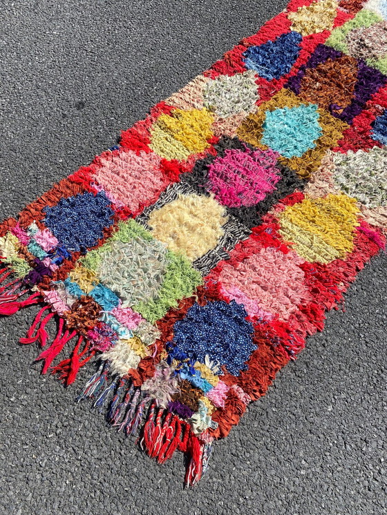 Image 1 of Traditional Moroccan Boucherouite Cotton Rug