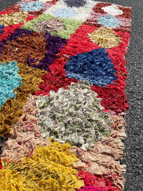 Image 1 of Traditional Moroccan Boucherouite Cotton Rug