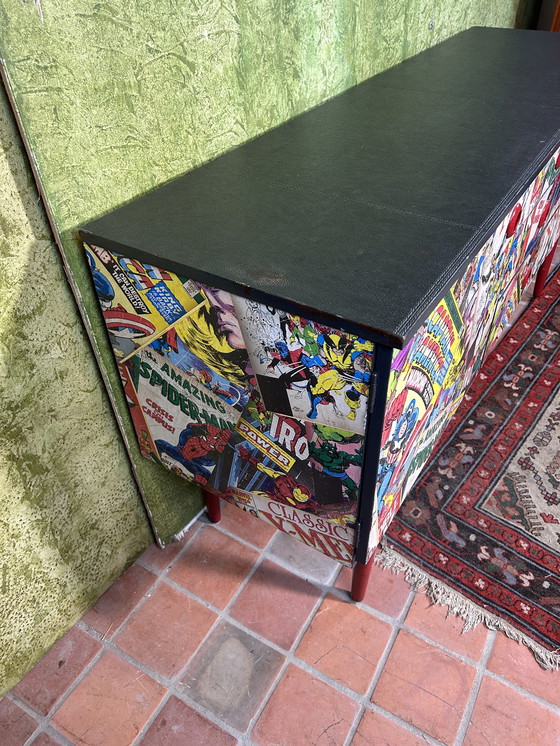 Image 1 of Mid century retro vintage comic design sideboard by Schreiber 