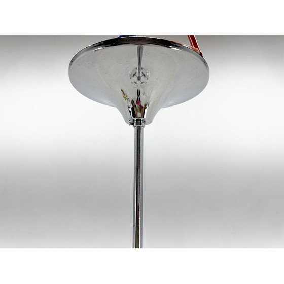 Image 1 of Vintage chandelier in chrome steel and glass, Italy 1970