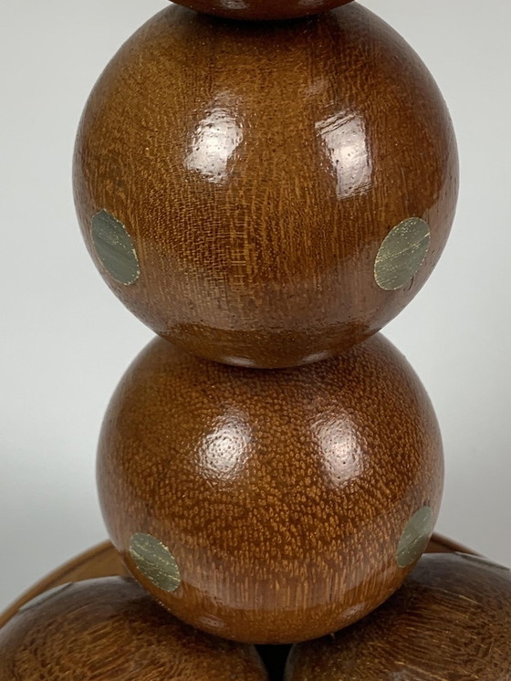 Image 1 of Wooden Sphere Ball Table Lamp, 1976