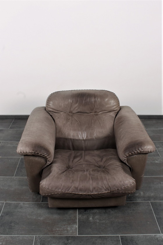 Image 1 of De Sede DS101 lounge chair in grey leather