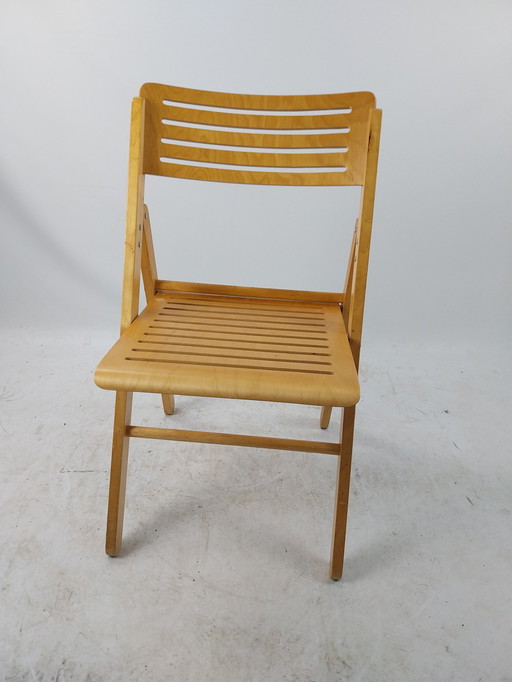 2 X Folding Chair 1980'S Beech And Plywood