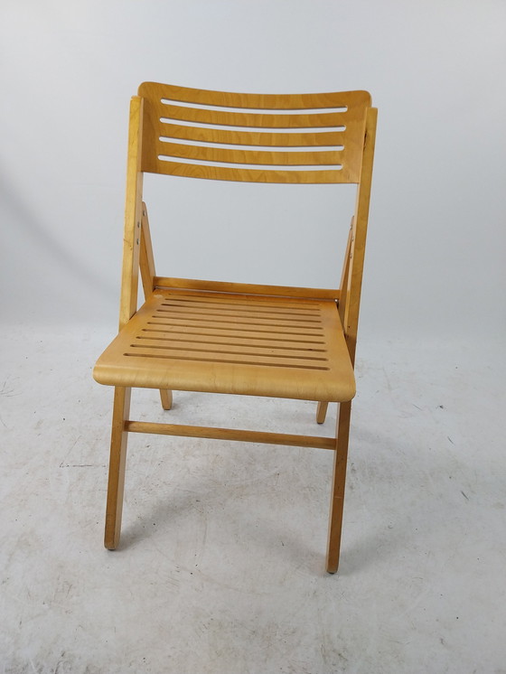 Image 1 of 2 X Folding Chair 1980'S Beech And Plywood