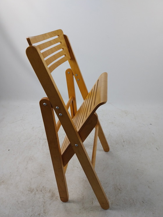 Image 1 of 2 X Folding Chair 1980'S Beech And Plywood