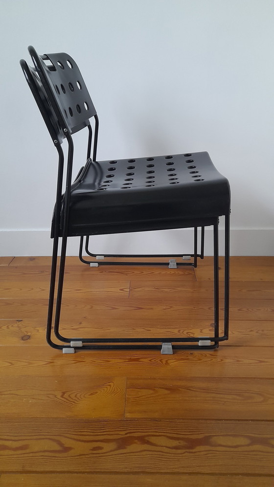 Image 1 of 2x Bieffeplast Omstak Chairs, Black By Rodney Kinsman