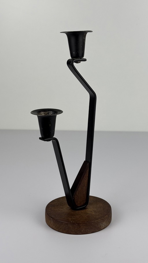 Vintage Brutalist Double Candlestick Brovorm