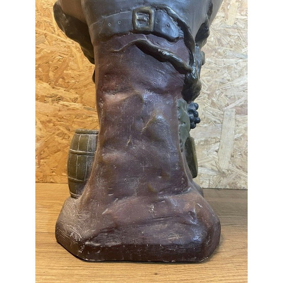 Image 1 of Busto maschile d'epoca in policromia raffigurante un viticoltore