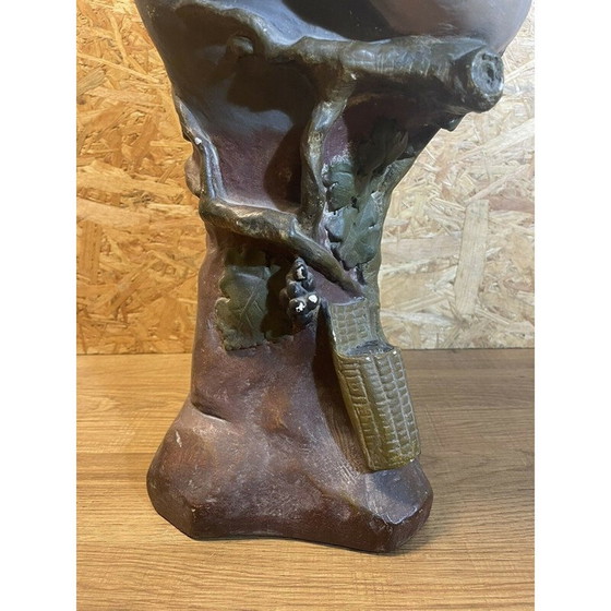 Image 1 of Busto maschile d'epoca in policromia raffigurante un viticoltore