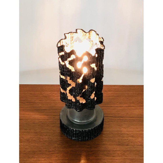 Image 1 of Vintage pewter lamp, Italy 1960