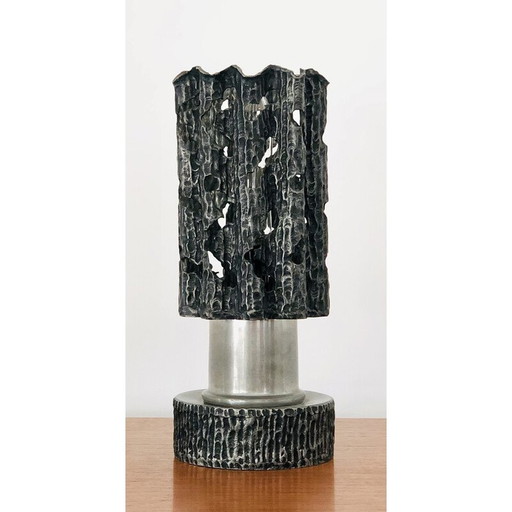 Vintage pewter lamp, Italy 1960