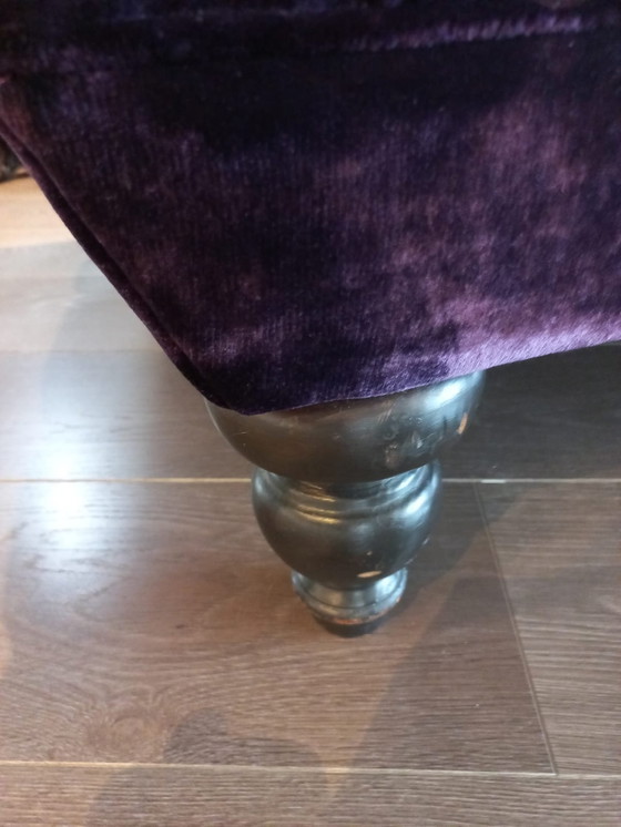 Image 1 of Authentic Chaisse Longue Of Purple Velvet, In Good Condition