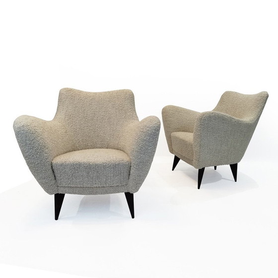 Image 1 of Pair of vintage Perla armchairs by Giulia Veronesi for I.S.A Bergamo, Italy 1950s