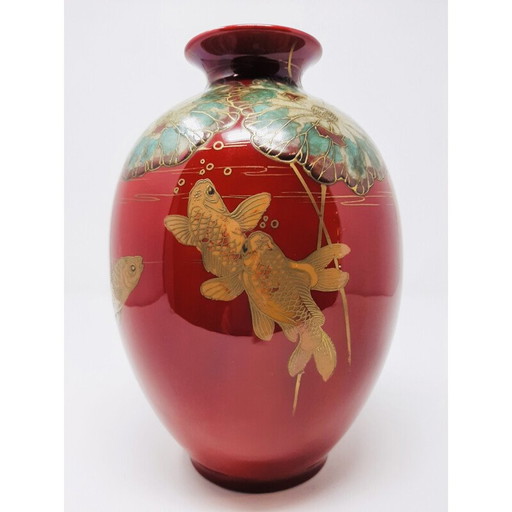 Vintage art nouveau vase painted by W. Ģ. Hodkinson of Doulton and co, 1902