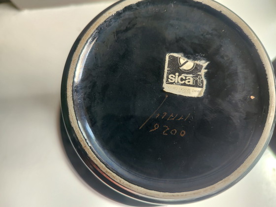 Image 1 of 2x Sigart black vases 1970s