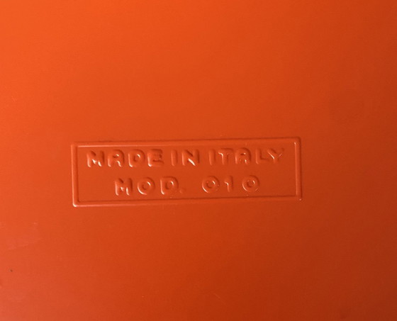 Image 1 of Specchio rotondo arancione vintage