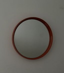 Specchio rotondo arancione vintage