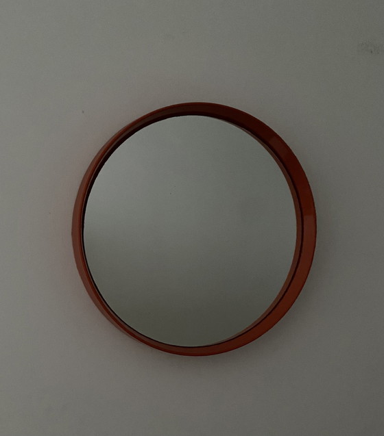 Image 1 of Specchio rotondo arancione vintage